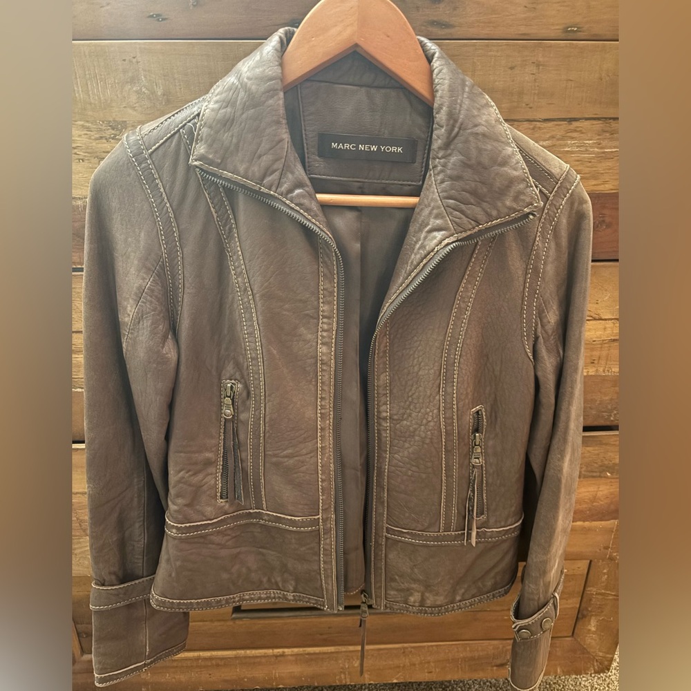 Marc New York Dark Brown Leather Jacket